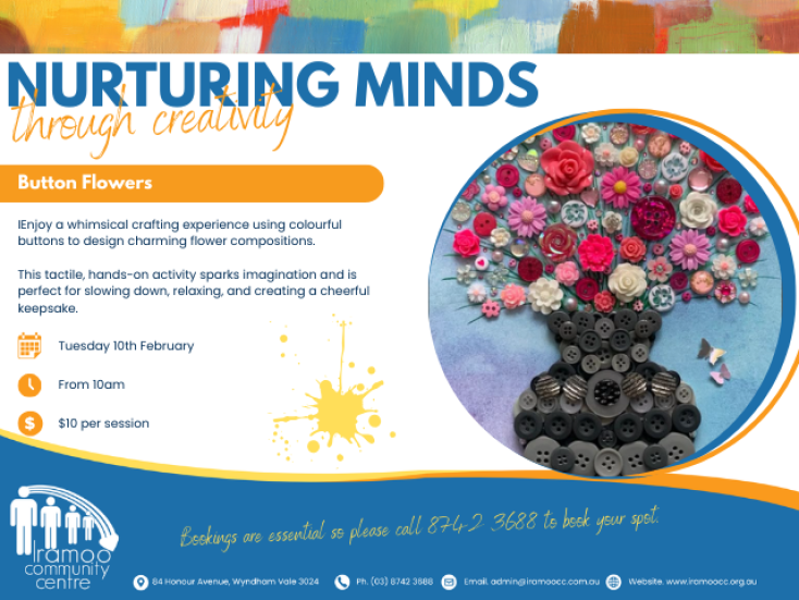 Nurturing Minds Art Classes - Button Flowers