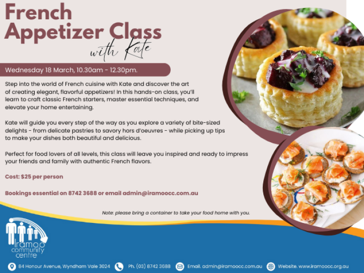 Cooking with Kate - French Appetizer Workshop!