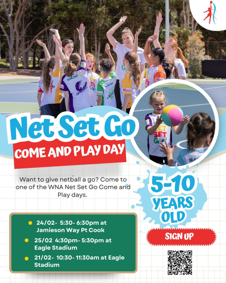 flyer with kids cheering and throwing a netball