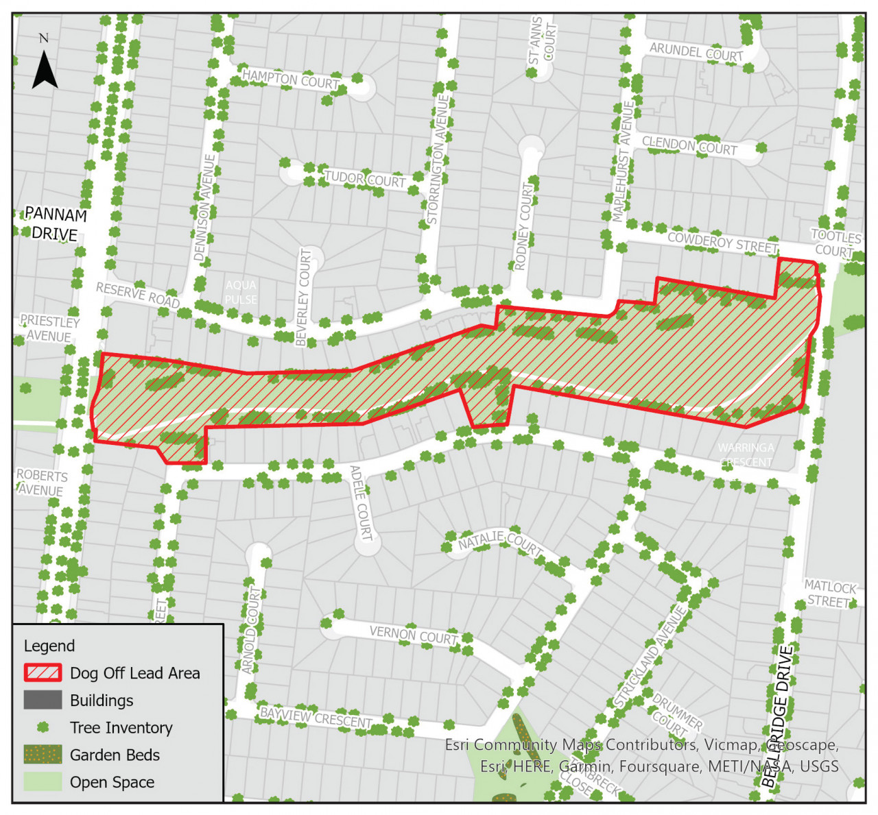 D1 Drainage Reserve, Morris Road to Bellbridge Drive (No Fence)