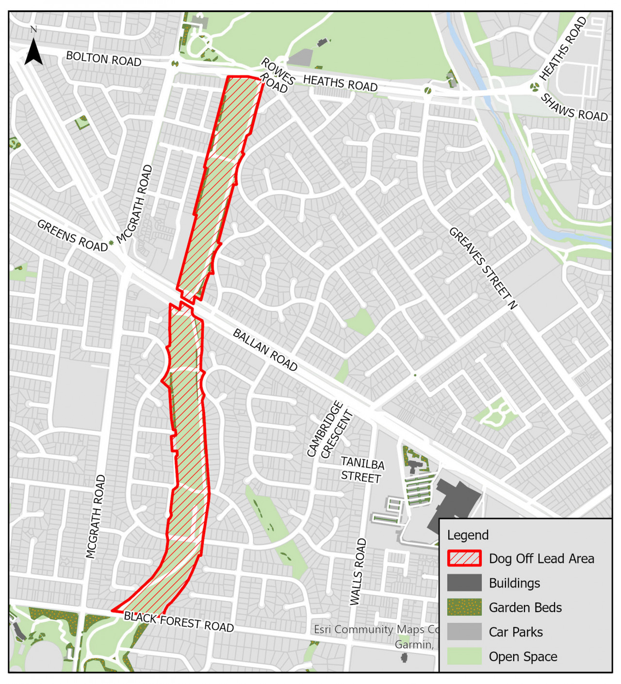 Drainage Reserve, Black Forest Road to Heaths Road (No Fence)