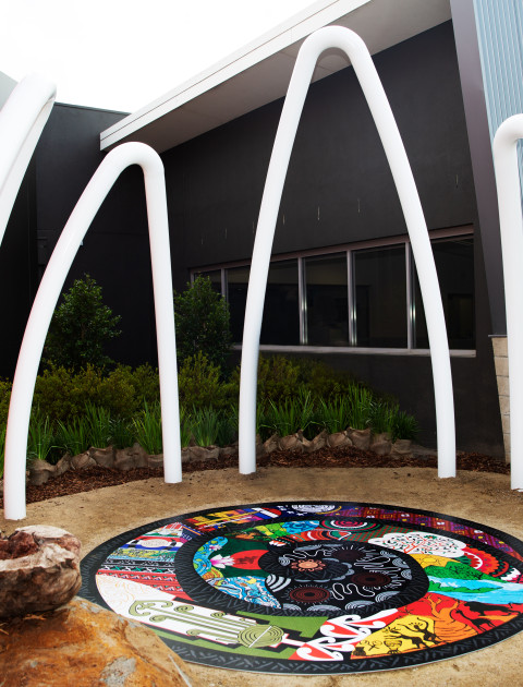 The artwork is located at Tarneit Community Learning Centre, 150 Sunset Views Blvd, Tarneit VIC 3029