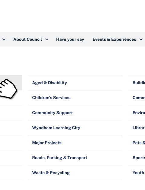 Finding Pages in Menu Desktop