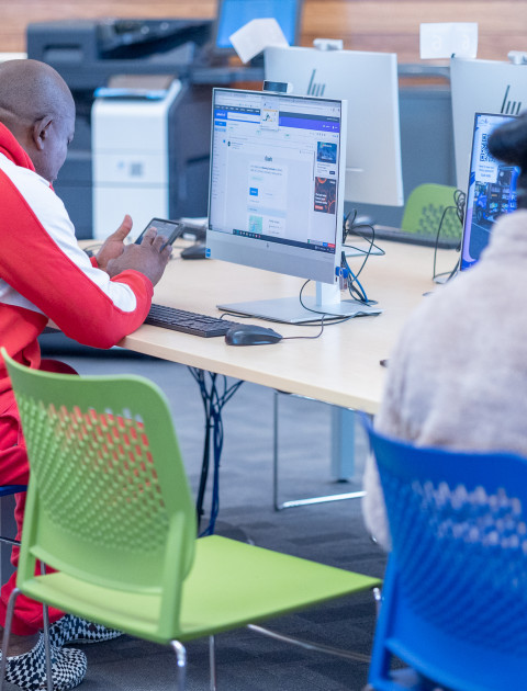 using computers at Tarneit Library