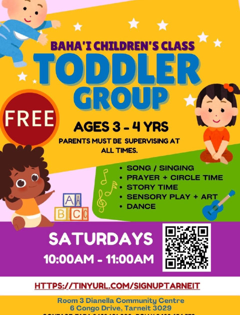 Baha'I Children Class  - Toddler Group (Ages 3 - 4 years)