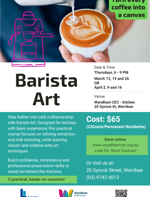 Barista Art course at Werribee