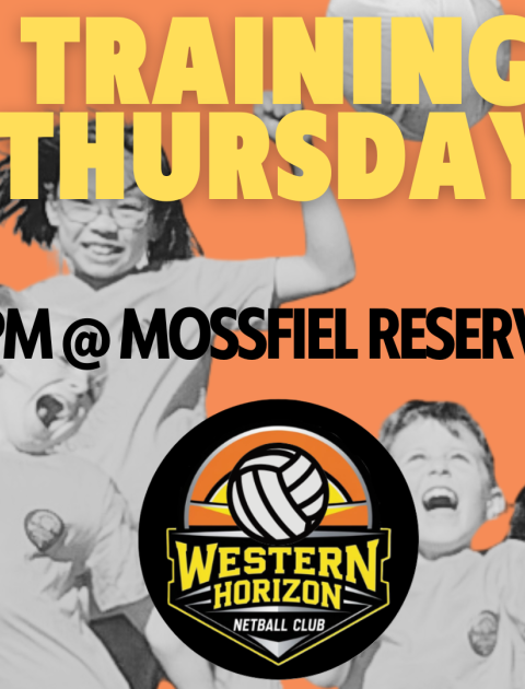 a flyer with the words Training Thursday and kids cheering in the background