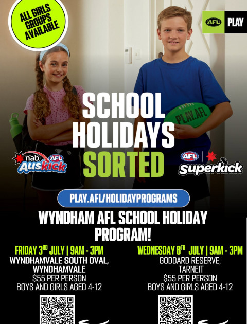 AFL Holiday Program Ready, Set, Kick!! Tarneit
