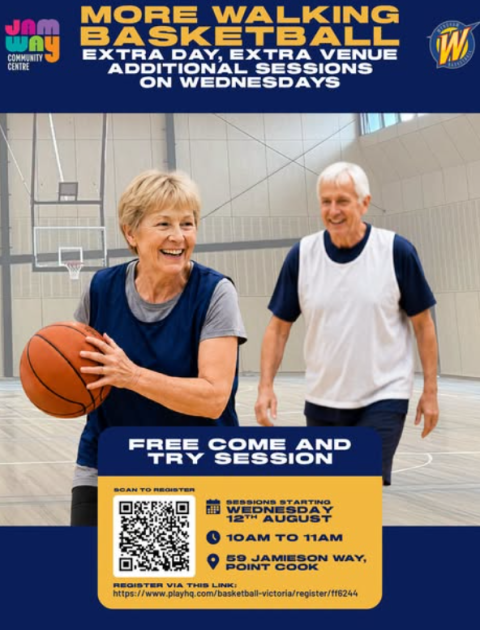 Seniors playing walking basketball