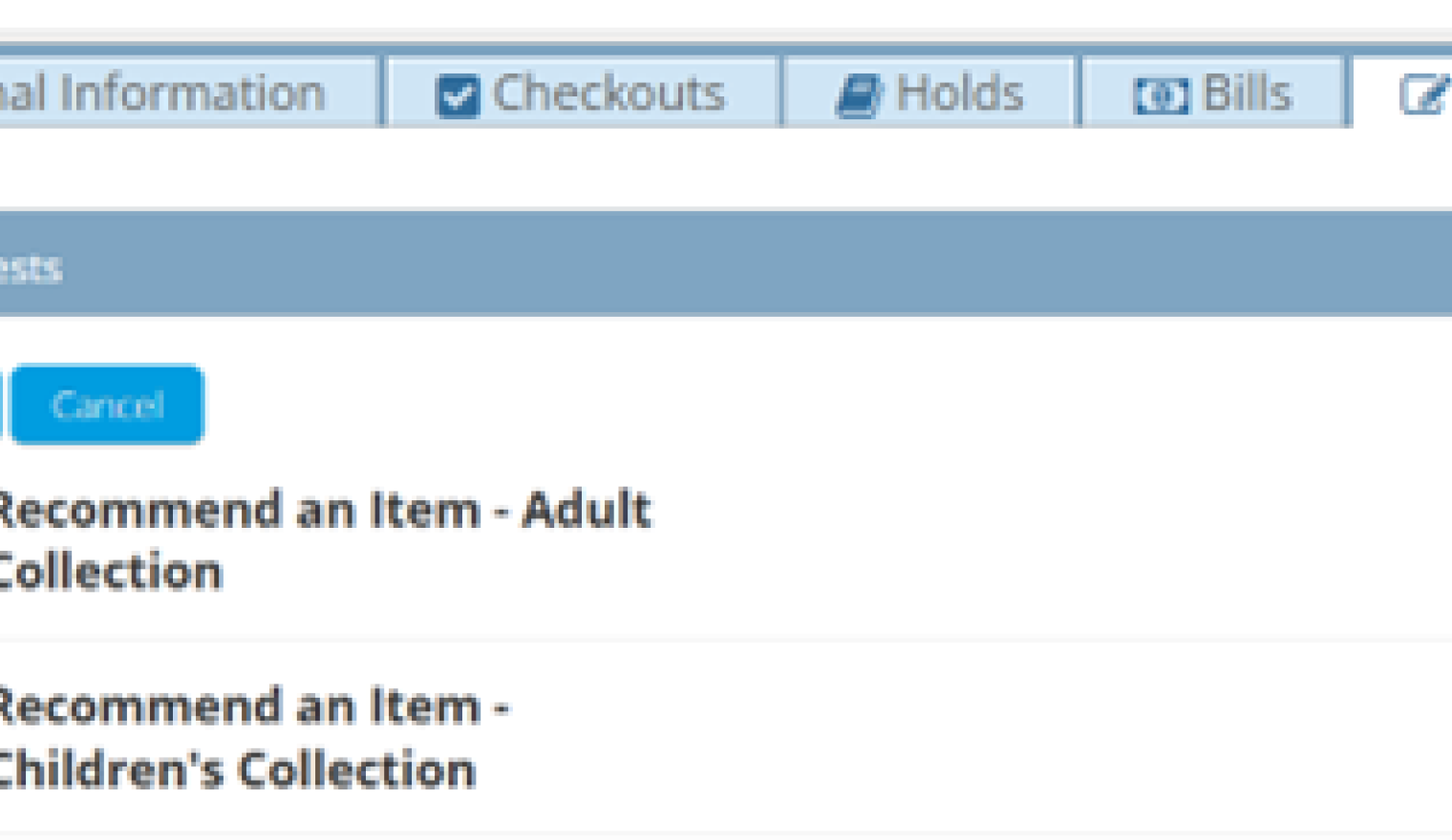 An extract from the Requests tab, showing two requests.