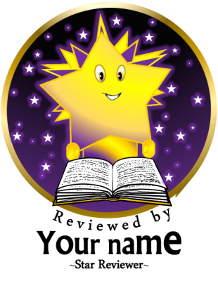 A star, a book, and the text "Reviewed by Your Name ~Star Reviewer~"