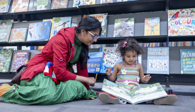 mother and child reading
