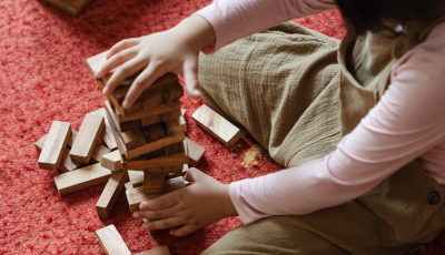Girl playing with blocks 