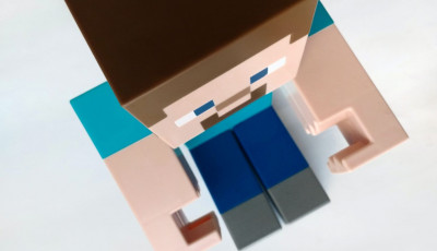 Aerial view of Minecraft figure