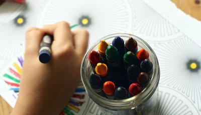 COLOURING WITH CRAYONS