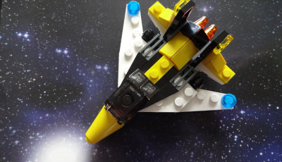 a space ship built from lego