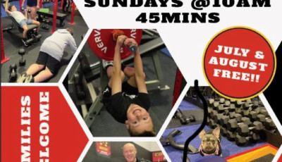 a flyer with lots of pictures of people exercising
