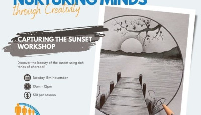 Discover the beauty of the sunset using the rich tones of charcoal!