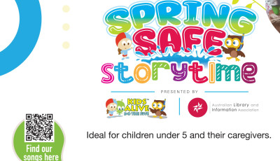 Kids alive spring safe storytime poster