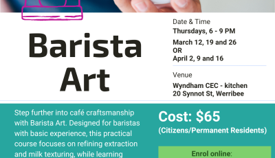 Barista Art course at Werribee