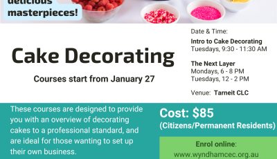 Cake Decorating - The Next Layer course at Tarneit