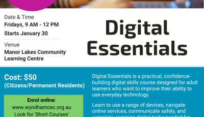 Digital Essentials Course - Manor Lakes