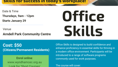 Office Skills course at Arndell Park