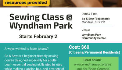 So & Sew - Introduction to Sewing course at Werribee