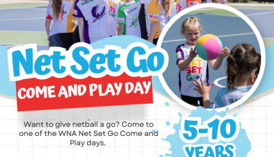 flyer with kids cheering and throwing a netball