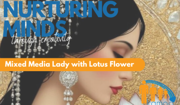 Nurturing Minds Through Creativity -  Mixed Media Lady With Lotus Flower