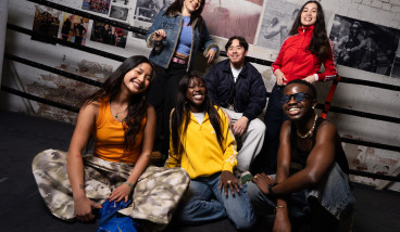 A diverse group of young people smiling