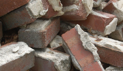Bricks, cement, rubble